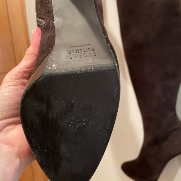 Stuart Weitzman over the knee platform boots with stacked wood heel - Picture 11 of 11